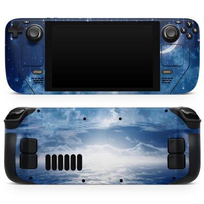 Design Skinz - Compatible with Steam Deck - Skin Decal Protective Scratch-Resistant Removable Vinyl Wrap Cover - Vivid Blue Falling Stars in The Night Sky