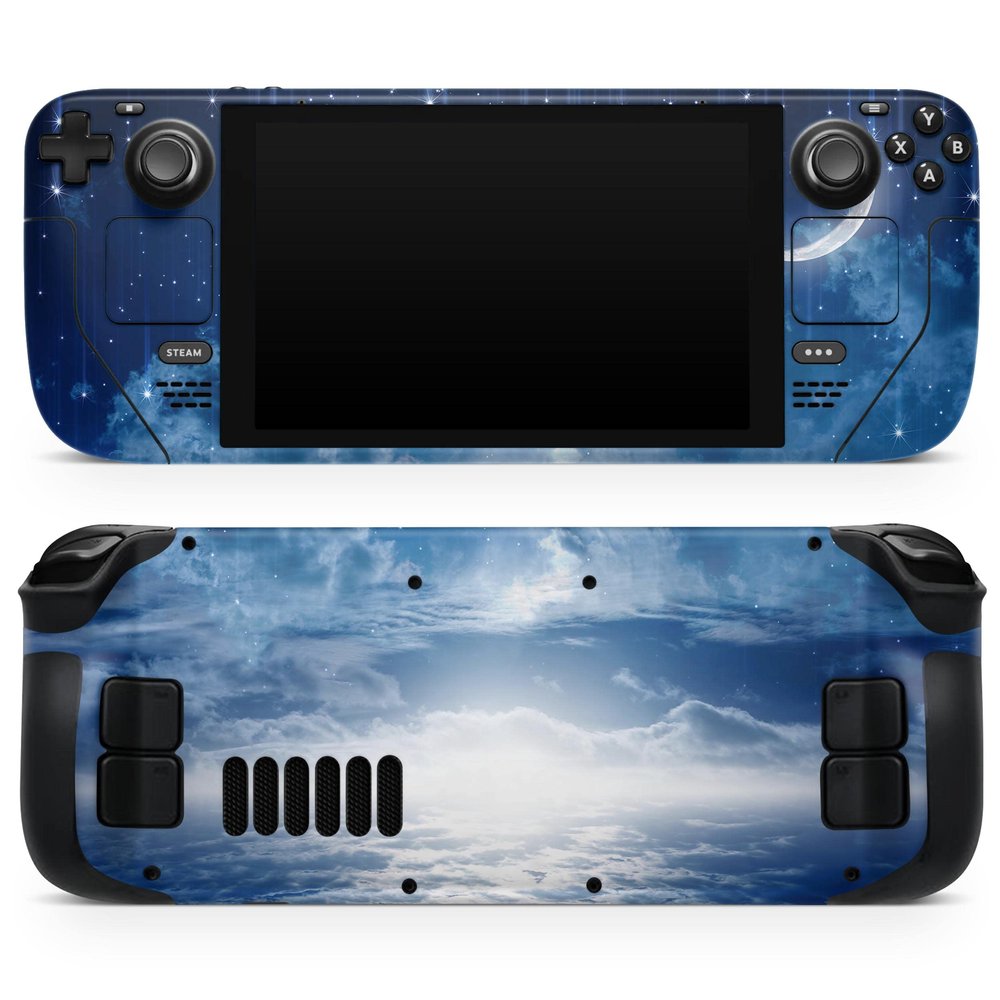 Design Skinz - Compatible with Steam Deck - Skin Decal Protective Scratch-Resistant Removable Vinyl Wrap Cover - Vivid Blue Falling Stars in The Night Sky