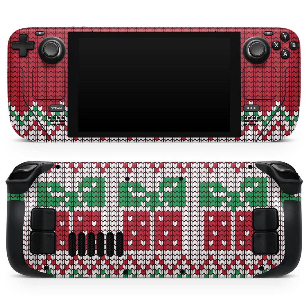 Design Skinz - Compatible with Steam Deck - Skin Decal Protective Scratch-Resistant Removable Vinyl Wrap Cover - Knitted Ugly Christmas Sweater V6