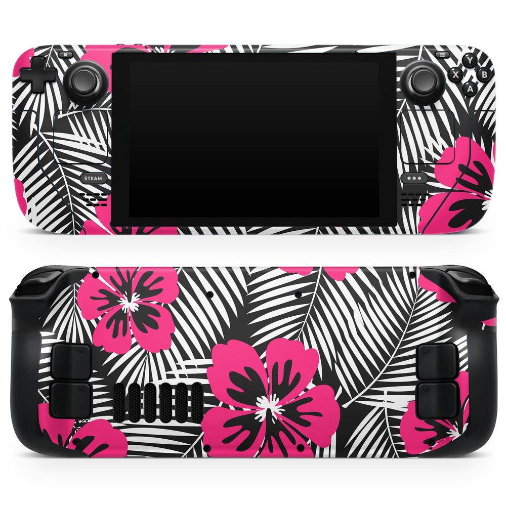 Design Skinz - Compatible with Steam Deck - Skin Decal Protective Scratch-Resistant Removable Vinyl Wrap Cover - Tropical Summer Hot Pink Floral