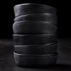 Stone by Mercer Project HEKONDA Modern Stoneware 16-Piece Dinnerware Set, Plate and Bowl Set, Dish Set for 4, Black view 3