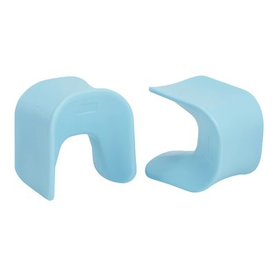 ECR4Kids Wave Seat Perch Stool, 14in - 15.1in Height, 2-Pack, Cyan