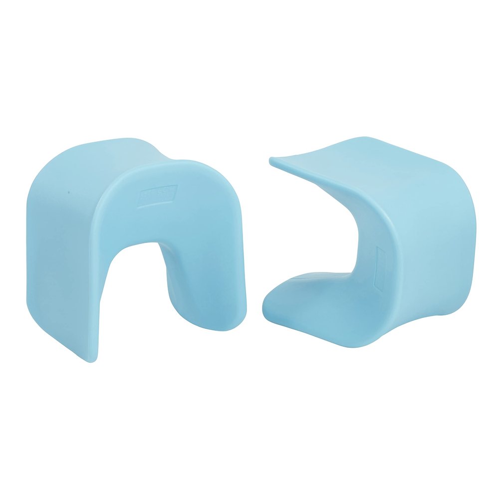 ECR4Kids Wave Seat Perch Stool, 14in - 15.1in Height, 2-Pack, Cyan