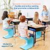 ECR4Kids Wave Seat Perch Stool, 14in - 15.1in Height, 2-Pack, Cyan view 4