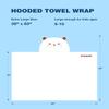 ZIONOR Hooded Bath Towel for Kids - 50''L x 35''W Extra-Large Hooded Towels for Big Kids 6-10, Kids Beach Towels Made from Bamboo Rayon, Suitable for Bath, Pool, Beach(White Bear) view 2