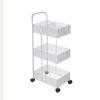 TOMYEUS Bathroom Shelf Bathroom Storage Shelves,3-Tier Mesh Wire Rolling Cart with Wheels Metal Storage Shelves for Home,Office Kitchen Bathroom Bedroom Golden Bathroom Wall Shelves (Color : C) view 1