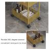 TOMYEUS Bathroom Shelf Bathroom Storage Shelves,3-Tier Mesh Wire Rolling Cart with Wheels Metal Storage Shelves for Home,Office Kitchen Bathroom Bedroom Golden Bathroom Wall Shelves (Color : C) view 3