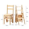 Hamankim Wooden 4 Step Ladder Chair, Multifunction Wood Ladder Stool Innovative Step Stool Transforming Folding Fold Up Ladder Kitchen Office Library Steps Climb Ladder view 2