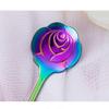 China Soup Spoons Stainless Steel Cocktail Coffee Stirring Spoon Long Handle Rose Spoon Four-piece Household Watermelon Milk Breakfast Spoon Versatile spoon (Size : Medium) view 3