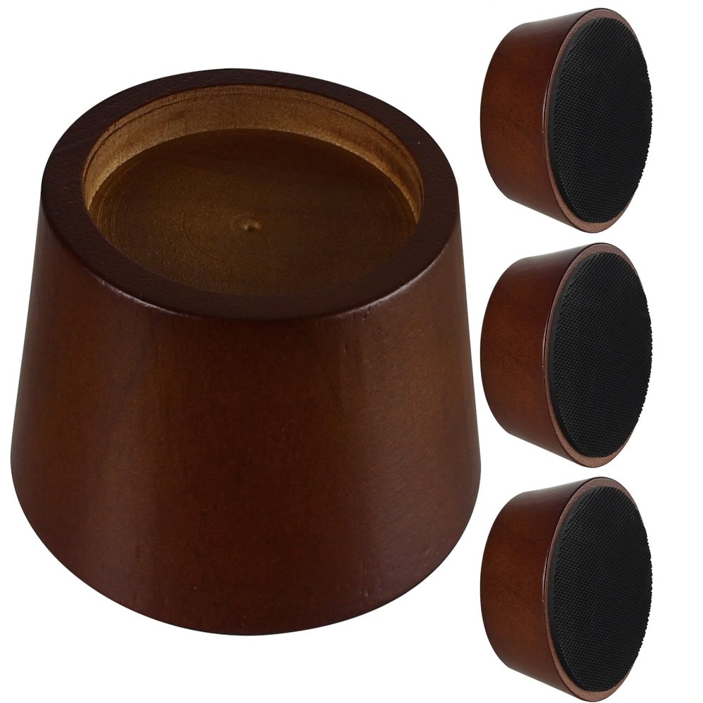 OneDream Wood Bed Furniture Risers Blocks - 2 inch Set of 4 Bed Risers, Heavy Duty Solid Wood Round Risers, Sofa Riser with Non-Slip Pad, Create Storage Space and Easy Cleaning for The Sweeper