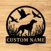 Custom Dog Metal Wall Sign - Personalized Dog Metal Wall Art - Dog Metal Wall Decor - Dog Hunter Name Sign - Custom Hunting Dog - Home Decor view 1
