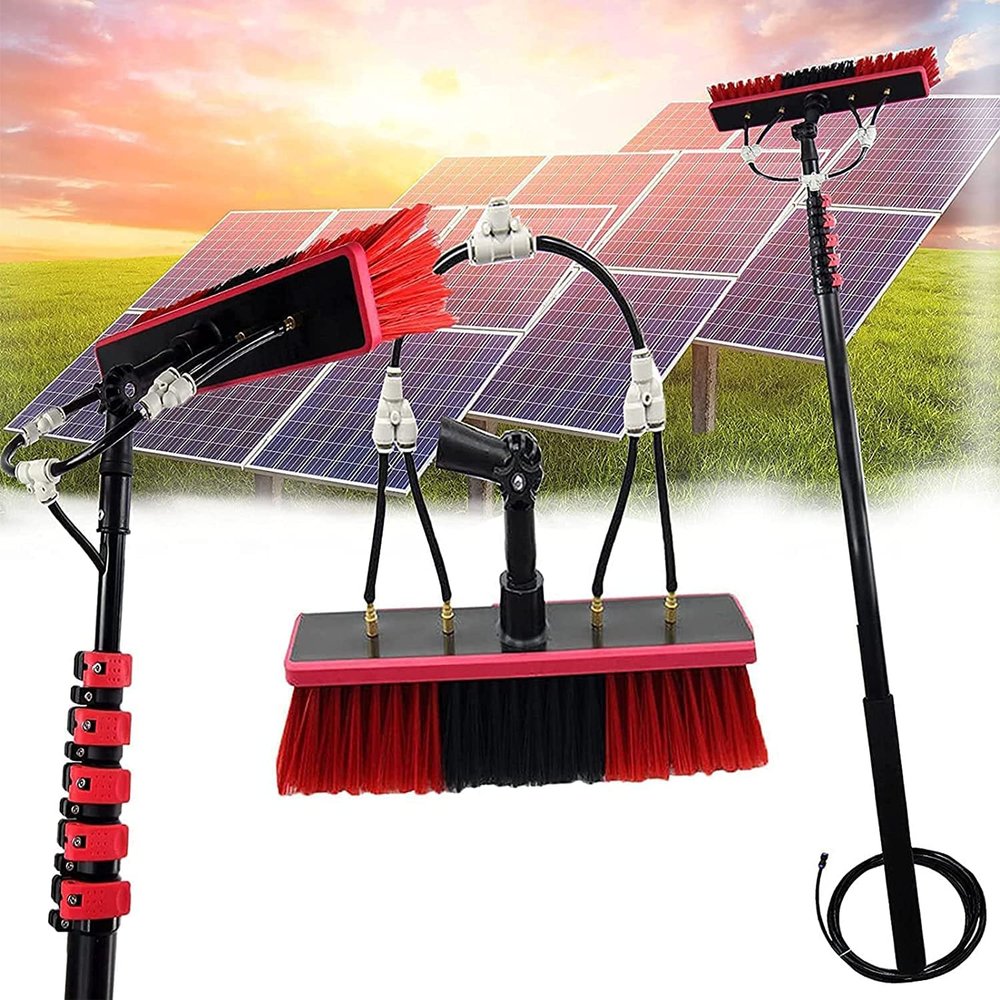 water fed pole kit window cleaning brush outdoor Window Cleaning Pole Cleaner Kit Water/Hose Pole Cleaning Brush Equipment Extendable 8m Outdoor Cleaning Tools Photovoltaic And Solar Panels