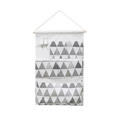 Bueuwe Fabric Storage Hanging Bag Bedside Wall-Mounted Door Behind Bedroom Room Rack Cloth Bag Dormitory Storage Artifact,Gray