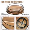 [ 2 Pack ] 11" & 12" Acacia Wood Lazy Susan Organizers with Steel Sides, Lazy Susan Turntable for Cabinet, Kitchen Turntable Storage for Table, Countertop, Pantry view 3