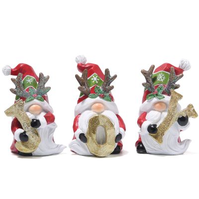 Hodao Christmas Joy Gnomes Decorations Indoor Home Decor Christmas Antlers Gnomes Figurines Table Decorations Gift