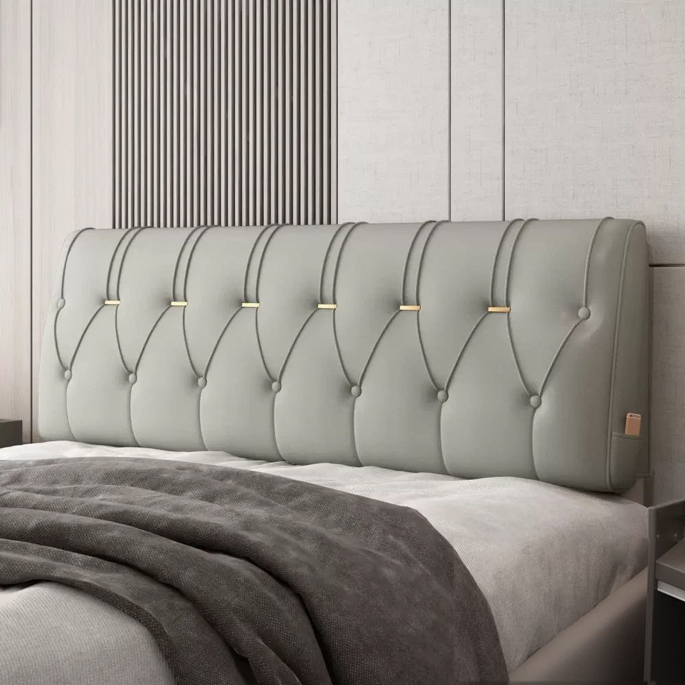 Wedge Bed Rest Reading Pillow Headboard Pillow Large Bolster Lumbar Support Backrest Removable Headboard Cover for Dorm Day Bed Bench,A,with headboard King 70.8"