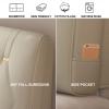 Wedge Bed Rest Reading Pillow Headboard Pillow Large Bolster Lumbar Support Backrest Removable Headboard Cover for Dorm Day Bed Bench,A,with headboard King 70.8" view 2