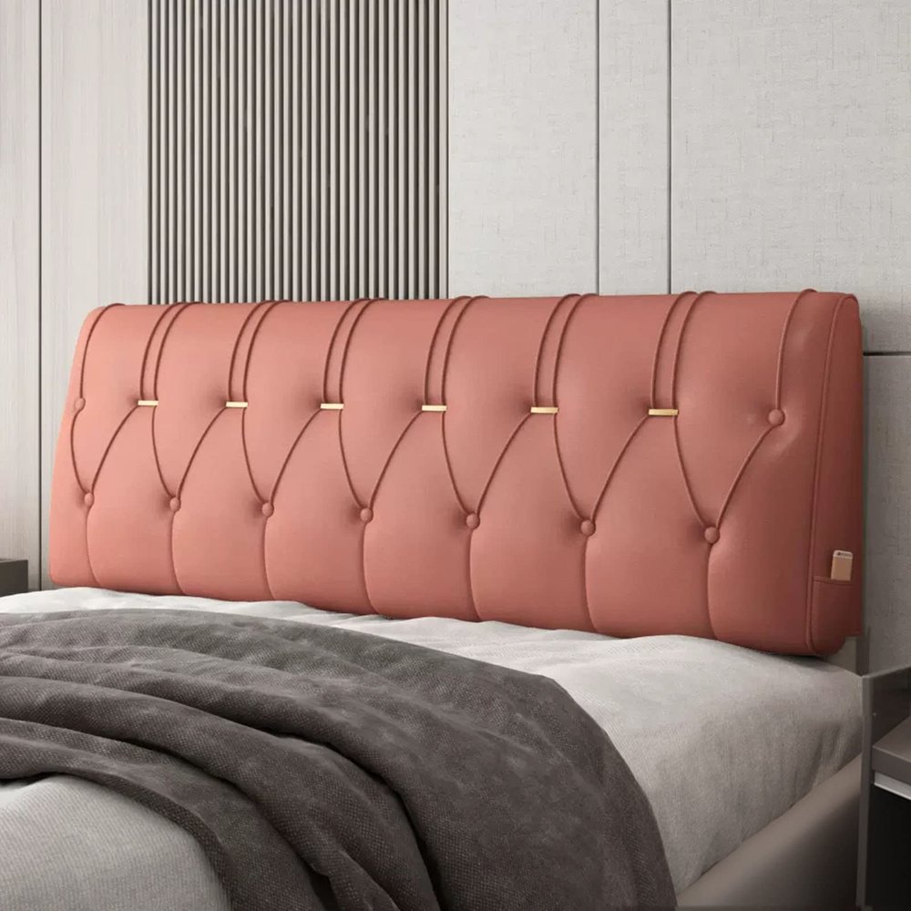 Wedge Bed Rest Reading Pillow Headboard Pillow Large Bolster Lumbar Support Backrest Removable Headboard Cover for Dorm Day Bed Bench,B,No headboard King 70.8"