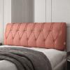 Wedge Bed Rest Reading Pillow Headboard Pillow Large Bolster Lumbar Support Backrest Removable Headboard Cover for Dorm Day Bed Bench,B,No headboard King 70.8" view 1