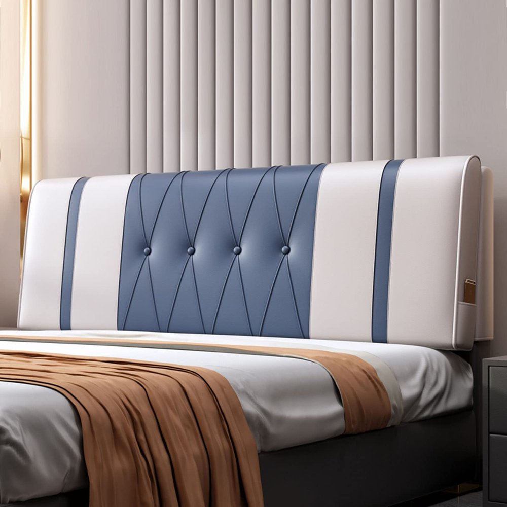 Rectangle Bed Backrest Headboard Backrest Wedge Reading Removable Pillow Bedside Cushion Lumbar Support Pillow for Bunk Bed Day Bed Bench,A,No headboard 74.8"/190cm