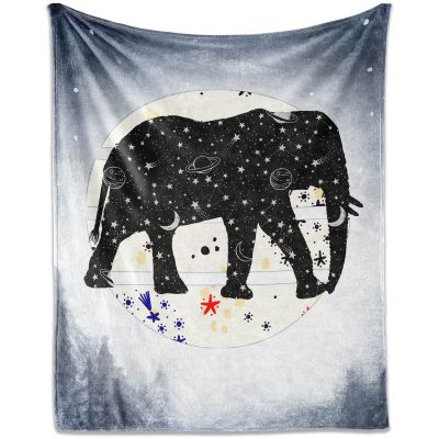 Elephant Throw Blanket for Kids - 40x50 Inches Crib Size - Soft Fluffy Cozy Blankets Gift - Grey Novelty Blanket Throws for Travel, Office