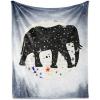 Elephant Throw Blanket for Kids - 40x50 Inches Crib Size - Soft Fluffy Cozy Blankets Gift - Grey Novelty Blanket Throws for Travel, Office view 1