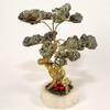 WGPHD Meditation Home Tree of Life Natural Pyrite Tree Collection Mineral Figurine Decoration Gift on White Onyx Base view 1