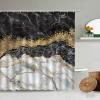 JIAMELUCK Marble Striped Shower Curtain White Gray Gold Black Simple Design Bathroom Accessories Decorative Waterproof Screen 120x150cm(47" Wx59 H) view 1