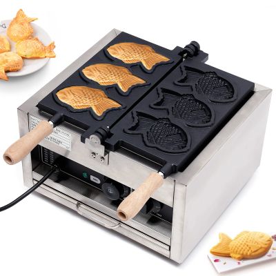 3 Pcs Taiyaki Making Machine,Non Stick Japanese Fish Type Waffle Machine 110V Electric Corn Dog Waffle Maker Hot Dog Muffin Machine for Commercial Home Use