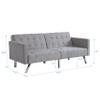 75"Convertible Folding Futon Sofa Bed,Split Back Design,Modern Fabric Sleeper Couch Bed with Armrest and Chrome Legs,Upholstered Recliner Loveseat for Living Room Apartment Dorms Office (Light Grey) view 2