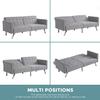 75"Convertible Folding Futon Sofa Bed,Split Back Design,Modern Fabric Sleeper Couch Bed with Armrest and Chrome Legs,Upholstered Recliner Loveseat for Living Room Apartment Dorms Office (Light Grey) view 4