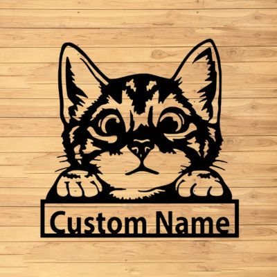 Custom Cat Metal Wall Sign - Personalized Cat Metal Wall Art - Cat Metal Wall Decor - Housewarming Outdoor Metal Sign - Gifts Cat Lover - Cat Decor