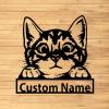 Custom Cat Metal Wall Sign - Personalized Cat Metal Wall Art - Cat Metal Wall Decor - Housewarming Outdoor Metal Sign - Gifts Cat Lover - Cat Decor view 1