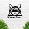 Custom Cat Metal Wall Sign - Personalized Cat Metal Wall Art - Cat Metal Wall Decor - Housewarming Outdoor Metal Sign - Gifts Cat Lover - Cat Decor view 2