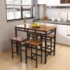 Bituman 5 Piece Counter Height Pub Table Sets, Industrial Dining Table Sets Bar Table Set with Sturdy Metal Frame, for Dining Living Party Room Bistro, Breakfast Small Space Restaurant view 1