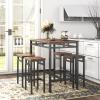 Bituman 5 Piece Counter Height Pub Table Sets, Industrial Dining Table Sets Bar Table Set with Sturdy Metal Frame, for Dining Living Party Room Bistro, Breakfast Small Space Restaurant view 3
