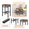 Bituman 5 Piece Counter Height Pub Table Sets, Industrial Dining Table Sets Bar Table Set with Sturdy Metal Frame, for Dining Living Party Room Bistro, Breakfast Small Space Restaurant view 4