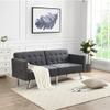 75"Convertible Folding Futon Sofa Bed,Split Back Design,Modern Fabric Sleeper Couch Bed with Armrest and Chrome Legs,Upholstered Recliner Loveseat for Living Room Apartment Dorms Office (Dark Grey) view 3