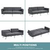 75"Convertible Folding Futon Sofa Bed,Split Back Design,Modern Fabric Sleeper Couch Bed with Armrest and Chrome Legs,Upholstered Recliner Loveseat for Living Room Apartment Dorms Office (Dark Grey) view 4