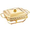 JYHCD 2 Qt Chafing Dish Buffet Set, Chafers and Buffet Warmer Sets with Lid, Food Warmers for Parties Buffets Outdoor Christmas Halloween,Gold view 1