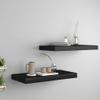 Floating Wall Shelves 2 pcs,Floating Wall Shelves,Bathroom Shelves,Modern Style Floating Shelf for Wall Dcor,Hanging Shelves for Bedroom, Storage, Kitchen, Living Room,Black 19.7"x9.1"x1.5" MDF view 1