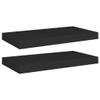 Floating Wall Shelves 2 pcs,Floating Wall Shelves,Bathroom Shelves,Modern Style Floating Shelf for Wall Dcor,Hanging Shelves for Bedroom, Storage, Kitchen, Living Room,Black 19.7"x9.1"x1.5" MDF view 2