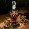 Personalized Whiskey Decanter and Stones Set - Customized Gift for Him - Men, Dad, Father - Engraved Twisted Decanter,2 Twisted Glasses, 2 XL Chilling Balls, Coasters, Tongs in Wooden Gift Box view 4