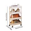 moisture Bookshelves Bookshelf Four-Layer Shelf Floor-to-Ceiling Wheeled Movable Household Trolley Under The Desk to Store Small Bookcase Indoor Bookshelf (Color : A) view 3