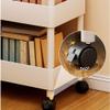 moisture Bookshelves Bookshelf Four-Layer Shelf Floor-to-Ceiling Wheeled Movable Household Trolley Under The Desk to Store Small Bookcase Indoor Bookshelf (Color : A) view 4