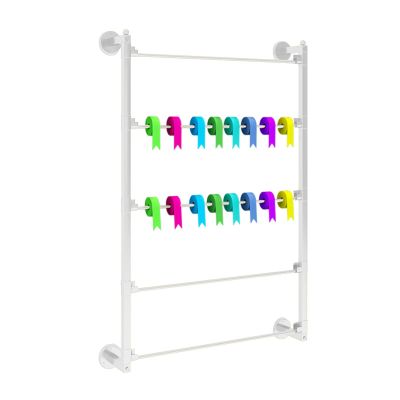 ZAQYCM Ribbon Spool Holder Black/Gold/White, Wall Mount Crafts Sewing Thread Organizer Rack with Detachable Bar, Commercial Wrapping Paper Display Closet Scarf Shelf