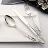 Silverware Set 50 Piece 18/10 Stainless Steel Flatware Sets With Hollow Handle Service for 10 Kitchen Wedding Restaurant Cutlery Utensils Palace Design Knifes Forks and Spoons Tableware Set view 4