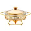 JYHCD Chef Chafing Dish Buffet Set, Stainless Steel Chafer and Buffet Warmers Sets, Catering Buffet Mini Hot Pot Outdoor Picnic Household Christmas,Gold view 1