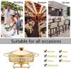 JYHCD Chef Chafing Dish Buffet Set, Stainless Steel Chafer and Buffet Warmers Sets, Catering Buffet Mini Hot Pot Outdoor Picnic Household Christmas,Gold view 2