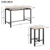 Bituman 5 Piece Wood Pub Table Set, Counter Height Dining Room Table Set with Sturdy Metal Frame Kitchen Bar Table and Chairs, for Home, Breakfast Nook, Restaurant, Pub view 2